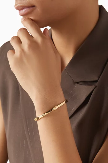 C Hinged Bangle in Plated Brass