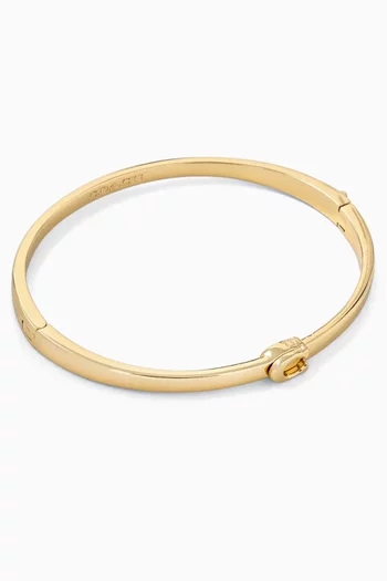 C Hinged Bangle in Plated Brass