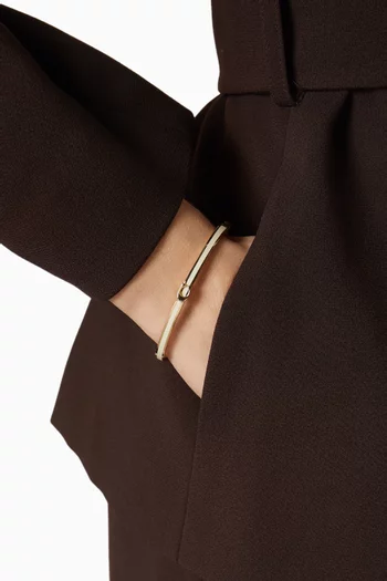 Enamel Hinged Bangle in Plated Brass