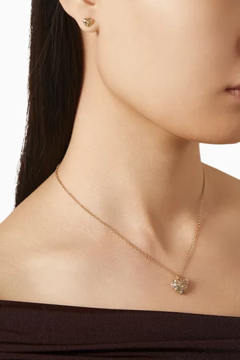 Heart Necklace & Earrings Set in Plated Brass