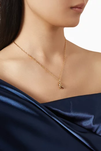 Rexy Brushed Pendant Necklace  in Plated Brass