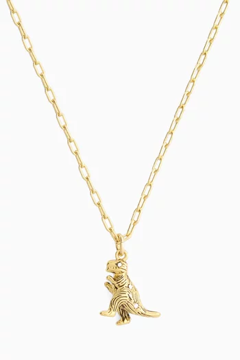 Rexy Brushed Pendant Necklace  in Plated Brass