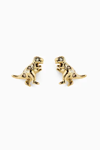 Brushed Rexy Stud Earrings in Plated Brass