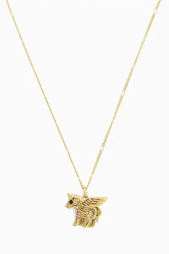 Pegasus Pendant Necklace in Plated Brass