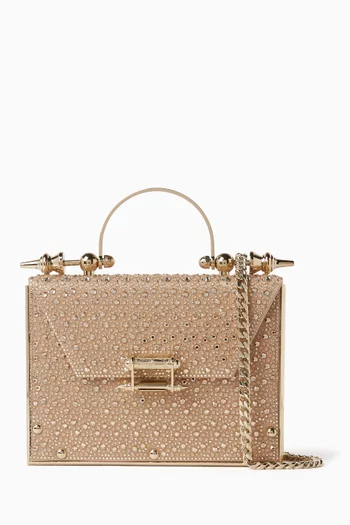 Mahogany Bag in Crystal-embellished Satin