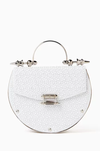 حقيبة اوك مرصعة بالكريستال ستان ونحاس