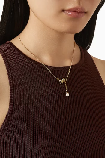 Cat Pendant Necklace in Plated Brass