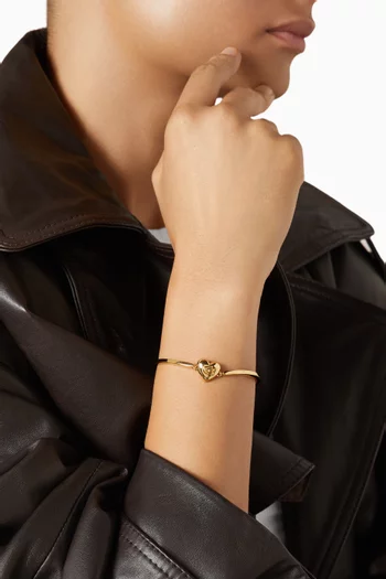 C Heart Cuff in Brass