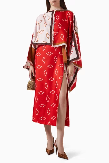 تنورة أنتونيلا متوسطة الطول حرير