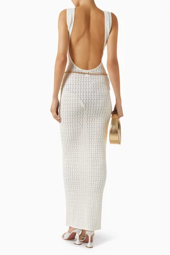 Plunge Midaxi Dress in Viscose Blend