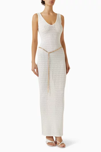 Plunge Midaxi Dress in Viscose Blend