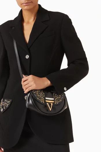 حقيبة كتف فيرتوس صغيرة قابلة للتعديل جلد عجل