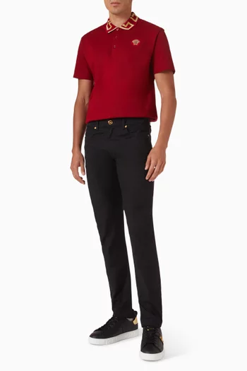 تي شيرت بولو بنقشة غريكا قطن بيكيه