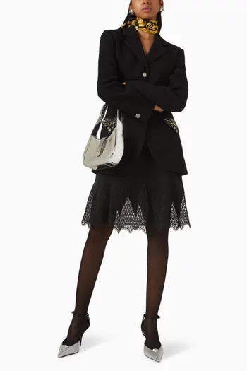 Lace-insert Skirt in Envers-satin