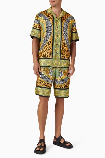 Wild Cats Shorts in Silk Twill