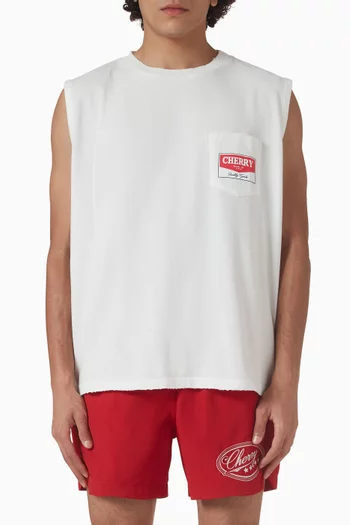 Chevron Logo Running Top in Cotton