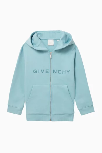 Logo Zip Hoodie in Cotton-fleece
