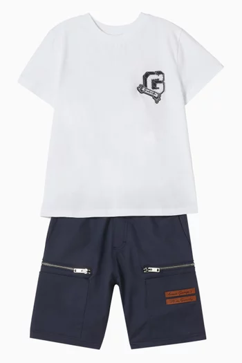 Embroidered G Pattern T-shirt in Cotton