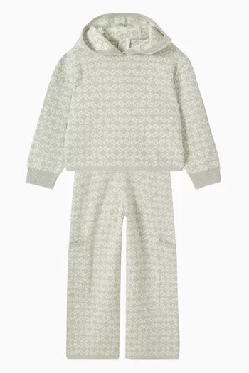 Logo Print Trousers in Soft Knit