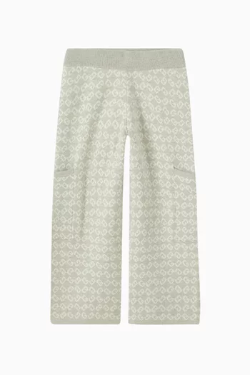 Logo Print Trousers in Soft Knit