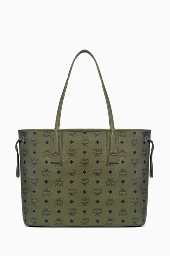 Small Liz Shopper in Visetos & Cotton Canvas