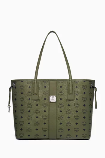 Small Liz Shopper in Visetos & Cotton Canvas