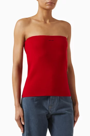 بلوزة بلا حمالات منسوجة قطن