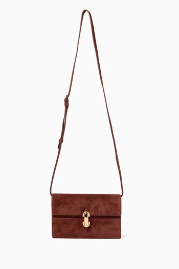 Mini Symmetry Crossbody Bag in Suede