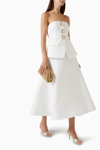 فستان متوسط الطول بتصميم باندو تفتا