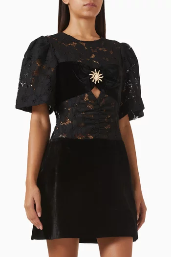 فستان ريجوبي قصير دانتيل ومخمل