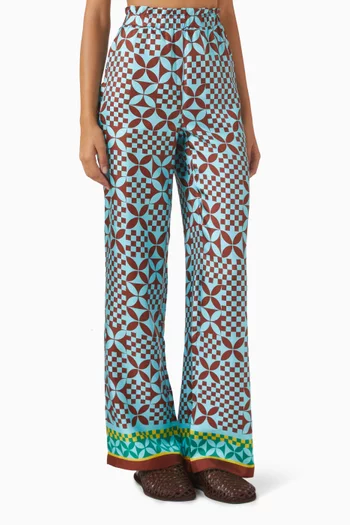 Palenta Printed Pants in Silk