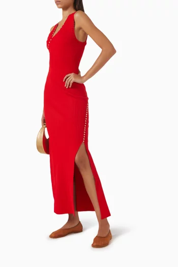 Ritana Asymmetrical Maxi Dress in Knit