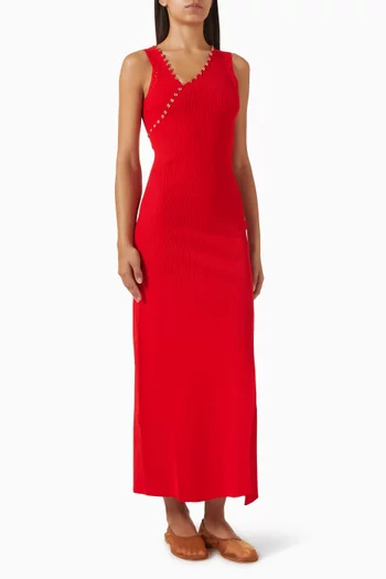 Ritana Asymmetrical Maxi Dress in Knit