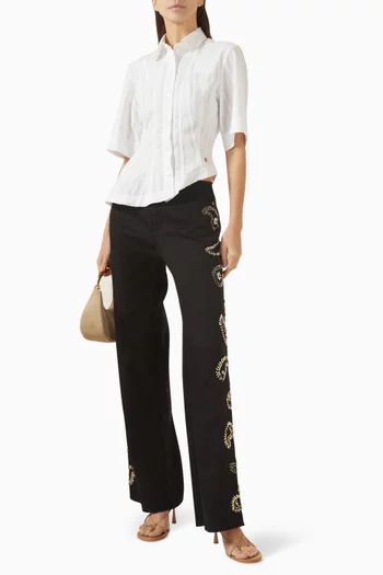 Cruz Asymmetric Shirt in Cotton Poplin