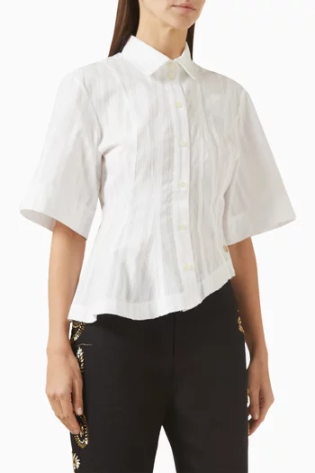 Cruz Asymmetric Shirt in Cotton Poplin