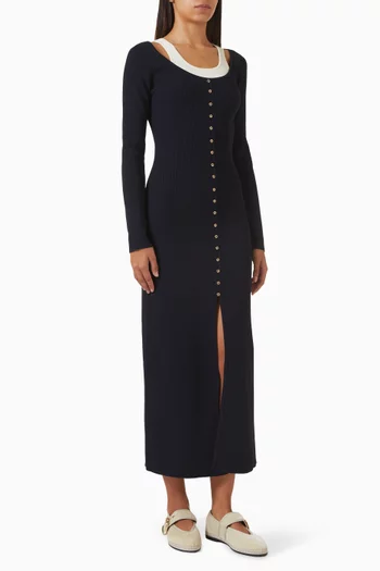 Ralino Buttoned Maxi Dress in Knit