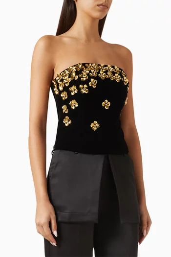 Tada Bustier Top in Velvet