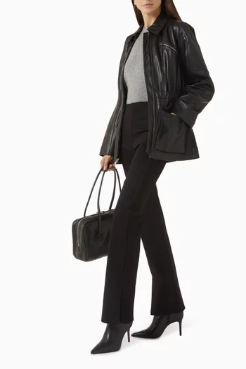 Cinch-waist Jacket in Leather