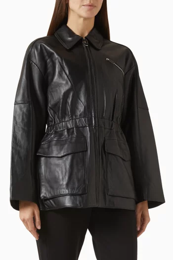 Cinch-waist Jacket in Leather
