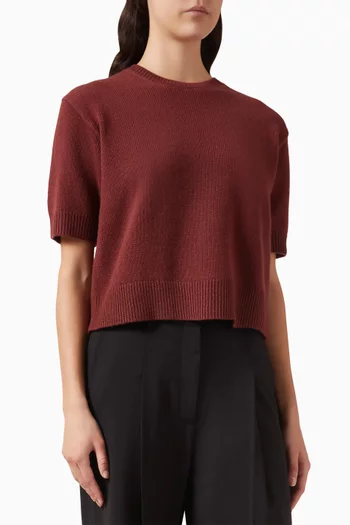 Cropped T-shirt in Cashmere