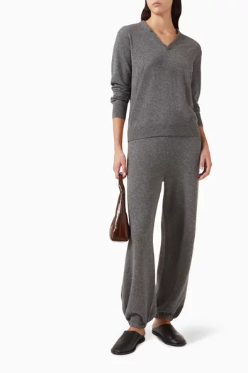 V-neck Polo Sweater in Cashmere