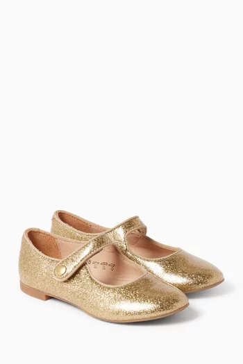 Daisy Ballet Flats in Glitter Leather