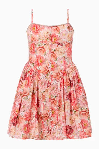 فستان أميليا قصير حرير وكتان