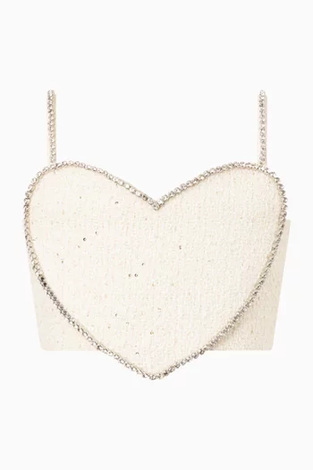 Odelia Heart-Shaped Top in Tweed