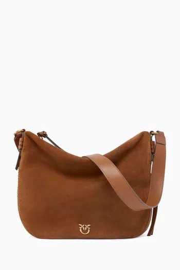 Medium Hobo Bag in Suede