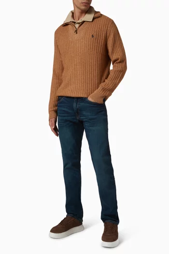 سترة بياقة عالية صوف وقطن