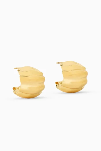 Terre Square Earrings in Gold-plated Brass