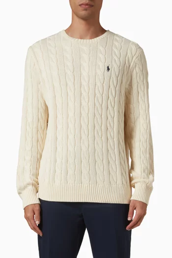 Polo Pony Sweater in Cable Knit