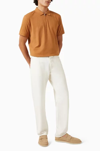 Quarter-zip Polo Shirt in Merino wool