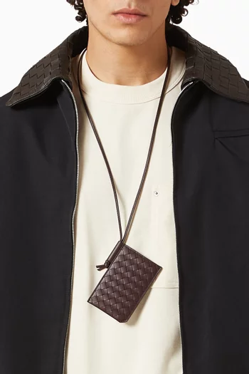 Badge Holder in Intrecciato Piccolo Calfskin